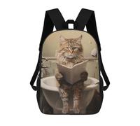 sinyumoney Funny Cat School Backpack School Bags For Girls Boys Backpack With Pocket Fashion School Bag Kids Backpack 17inch