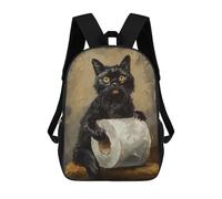 sinyumoney Funny Cat Toilet Paper School Backpack Travel College Rucksack Backpacks for Campus Outdoor Travel Sports 17inch