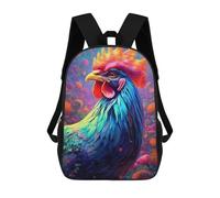 sinyumoney Funny Chicken Color Rucksacks 3D Printed Children Backpacks Fashion Casual Daypack Cute Travel Bags Outdoor Casual Daypack for Boy And Girl 17inch