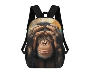 sinyumoney Funny Chimpanzee Portrait Backpack School Rucksack Casual Daypacks School Work Travel Bag for Men/Women 17inch