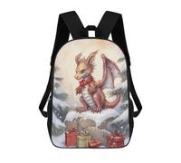 sinyumoney Funny Christmas Dragon Children's Backpacks School Backpack 3D Printed Backpack for Kids Travel Rucksacks Book Bags Kids School Bag 17inch