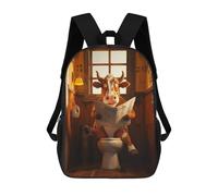 sinyumoney Funny Cow Siting on Toilet Backpack 3D Printed School Bag For Boys High Capacity Travel Backpacks Book Bags Boys School Bag Mochila 17inch