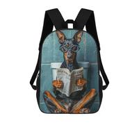 sinyumoney Funny Dog Read Book School Bags Lightweight Casual Daypack School Backpacks for School/Work/Travel 17inch