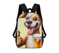 sinyumoney Funny Dog with Beer Backpack School Fashion Stationery Backpack Waterproof Casual Daypacks for Boys/Girls/Teenagers 17inch
