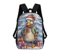 sinyumoney Funny Duck Christmas Backpacks Kids Student Schoolbag,3D Printed Backpacks,Elementary And Middle School Students Backpacks for Boys Girls 17inch