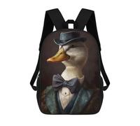 sinyumoney Funny Duck in A Suit Backpacks Kids Student Schoolbag,3D Printed Backpacks,Elementary And Middle School Students Backpacks for Boys Girls 17inch
