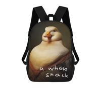 sinyumoney Funny Duck School Backpack School Bags for Girls Boys Backpack with Pocket Fashion School Bag Kids Backpack 17inch