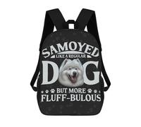sinyumoney Funny Fluffbulous Samoyed Rucksack School Secondary High School College Backpack Travel for Campus Outdoor Travel Sports 17inch