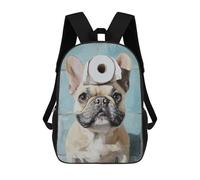 sinyumoney Funny French Bulldog with Toilet Paper-3 School Bag 3D Printed Children's School Backpack Casual Fashion Travel Backpacks for Kids School Students 17inch