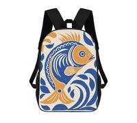 sinyumoney Funny Gold Fish Backpack School Secondary Causal Travel High School Bags for Campus Outdoor Travel Sports 17inch
