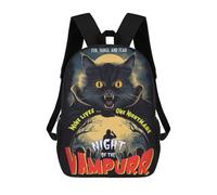 sinyumoney Funny Halloween Poster Kids Backpack, Kids School Bag 3D Printed School Backpacks for Boys And Teenager School Students 17inch