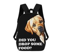 sinyumoney Funny Hungry Labrador Backpack School Backpack Kids School Bag Large Capacity Kids Backpack for School Rucksack 3D Book Bag Gifts for Kids 17inch
