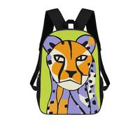 sinyumoney Funny Jungle Cheetah Children's 17 Inch School Backpack 3D Printed Casual Daypacks for Kids Travel Rucksacks Book Bags Kids School Bag