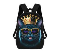 sinyumoney Funny King Black Cat Backpack School Business Durable Laptop Bag for Camping Outdoor Adventures And Daily Travel 17inch