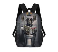 sinyumoney Funny Labrador on Toilet School Backpack Water Resistant Computer Rucksack- Perfect for Travel, Work And Daily Use 17inch