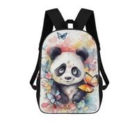 sinyumoney Funny Little Panda Bear Backpack School Bag Secondary Causal Travel High School Bags for Boys/Girls/Teenagers 17inch