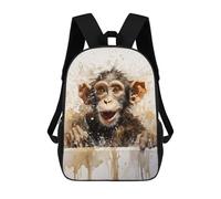 sinyumoney Funny Monkey in The Bath Rucksack Lightweight Schoolbag Dayback Bookbag College for Girl, Teen Girls 17inch