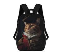 sinyumoney Funny Napoleon Emperor Cat Rucksacks 3D Printed Children 17inch Backpacks Fashion Casual Daypack Travel Bags Outdoor Casual Daypack for Boy And Girl