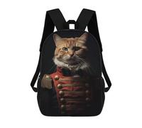 sinyumoney Funny Napoleon Tabby Cat School Bags Large Lightweight Casual Backpack- Perfect for Travel, Work And Daily Use 17inch