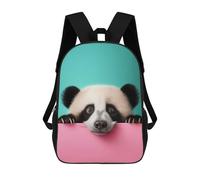 sinyumoney Funny Panda Bear Animals Children's Backpack, 3D Printed School Backpack, Backpack for Boys Girls, Adjustable School Bag for Primary School 17inch