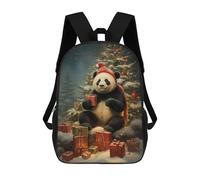 sinyumoney Funny Panda Xmas School Bag Bookbag 3D Printed Children's Backpacks for Kids Boy Girl Book Bags Kids School Bag Travel Rucksacks 17inch