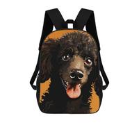 sinyumoney Funny Poodle Face Pixel Ar School Bags Water Resistant Travel Backpack Computer Bag for School/Work/Travel 17inch