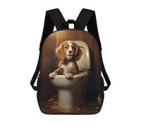 sinyumoney Funny Puppy in Toilet Ronaldo Backpack, Children's Backpack, Student School Bag, Book Bag, 3D Printed School Bag For Boys And Girls, 17inch