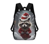 sinyumoney Funny Raccoon Xmas Children’s Backpack Girls Boys, Rucksack Bag, Daypack, Primary School, Perfect for Back to Kids School Or PE, Gifts And Travel 17inch