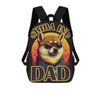 sinyumoney Funny Shiba Inu Dog Dad Backpack School Lightweight Airport College Students Back Pack for School/Work/Travel 17inch