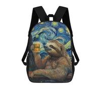 sinyumoney Funny Sloth Drinking Beer Backpack 3D Printed Kids School Backpack High Capacity Travel Backpacks Book Bags Kids Backpack 17inch