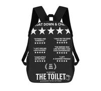 sinyumoney FUNNY TOILET BLACK THEATRE Children's Backpacks School Backpack 3D Printed Backpack for Kids Travel Rucksacks Book Bags Kids School Bag 17inch