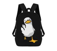 sinyumoney Funny White Duck School Bag, Kids Backpack for Boys And Teenager, Gifts 3D Printing Daypacks Schoolbag Backpack Bookbag 17inch