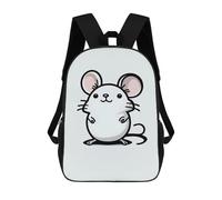 sinyumoney Funny White Mouse School Backpack 3D Printed Children's 17inch Backpacks Bag Bookbag for Kids Boy Girl Book Bags Kids School Bag Travel Rucksacks