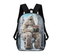 sinyumoney Funny Yeti on The Toilet School Bags High Secondary School Bags Casual Backpack for Camping Outdoor Adventures And Daily Travel 17inch