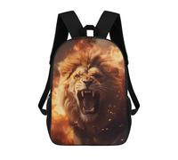 sinyumoney Furious Lion Fire Flames School Bags Water Resistant Travel Backpack Computer Bag for School/Work/Travel 17inch