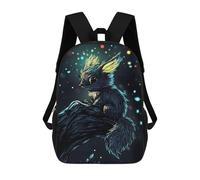 sinyumoney Furry Creature in Night Sky Kids Backpack Girls 3D School Bags Children's 17 Inch Rucksack Toddler Schoolbag,Casual Daypacks Fashion Bookbag Bag