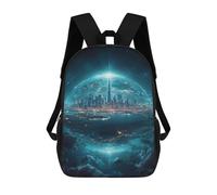 sinyumoney Future City Lights Backpack School Bag Water Resistant School Bag Business Backpack for Boys/Girls/Teenagers 17inch