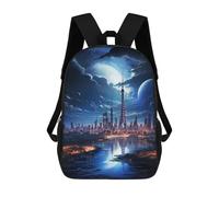 sinyumoney Future City Space School Backpack Schoolbags For Girls Boys Backpack With Pocket Fashion School Bag Kids Backpack 17inch
