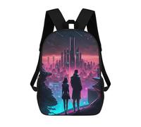 sinyumoney Future Love Cityscape 3D Printed School Backpack Casual Children's Backpacks 3D Printed School Bag for Boys Elementary And Middle 17inch