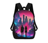 sinyumoney Future Love Landscape Backpacks Children's Backpacks School Bag 3D Printed Children's School Backpack Fashion Travel Backpacks for Kids Elementary Middle School 17inch