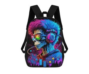 sinyumoney Future Monkey DJ Kids Backpacks Children Bag,Anime Bag,Large Capacity Kids Backpack, 3D Printed Children's,Student Schoolbag,Kids Boys Girls School Bag 17inch