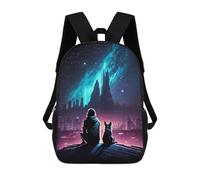 sinyumoney Future Night With My Dog Children's 17 Inch School Backpack 3D Printed Casual Daypacks for Kids Travel Rucksacks Book Bags Kids School Bag