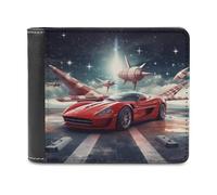 sinyumoney Future Racing Dreams 3D Print Men's Wallet Credit Card Slots Slots Note Section Modern Style Purse Craftsmanship Gifts 11.7cm*9.5cm
