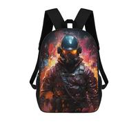 sinyumoney Future Soldier 3 Children's Backpack, 3D Printed School Backpack, Backpack for Boys Girls, Adjustable School Bag for Primary School 17inch