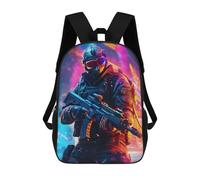 sinyumoney Future Soldier with High-Tech Gear Children's Backpacks School 3D Printed Bag Bookbag for Kids Travel Rucksacks Boy Girl Book Bags Kids School Bag 17inch
