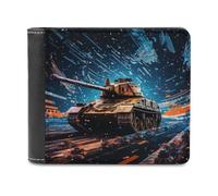 sinyumoney Future Warfare Tank 3D Print Men's Wallet Card Slots Coin Leather RFID Banknote Compartments Wallets Youth Guys 11.7cm*9.5cm