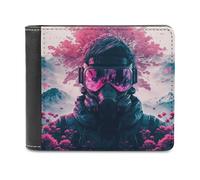 sinyumoney Future Warrior in Blossom Land 3D Print PU Leather Men's Wallet Use Holds Bills RFID Blocking Stylish Durable Wallets Youth Guys 11.7cm*9.5cm