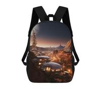 sinyumoney Futuristic City on Mars Backpack School Bag Secondary Causal Travel High School Bags for School/Work/Travel 17inch