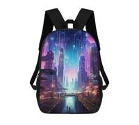 sinyumoney Futuristic City Skyscraper Children's Backpacks School Backpack 3D Printed for Kids Travel Rucksacks Book Bags Kids 17inch School Bag