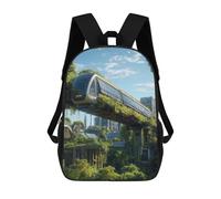 sinyumoney Futuristic Eco-City Train Backpack School Bag Travel College Rucksack Backpacks for Boys/Girls/Teenagers 17inch